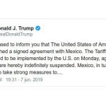 trump tweet acuerdo mexico